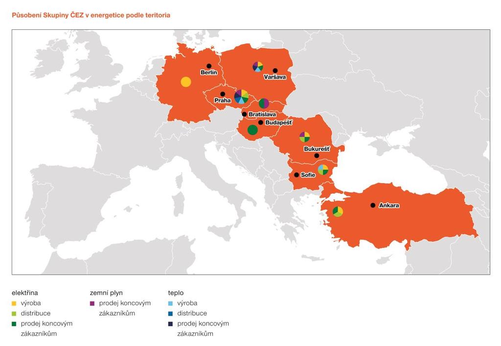 Úvod Představení Skupiny ČEZ Skupina ČEZ je integrovaným energetickým seskupením působícím v řadě zemí střední a jihovýchodní Evropy a v Turecku s centrálou v České republice.