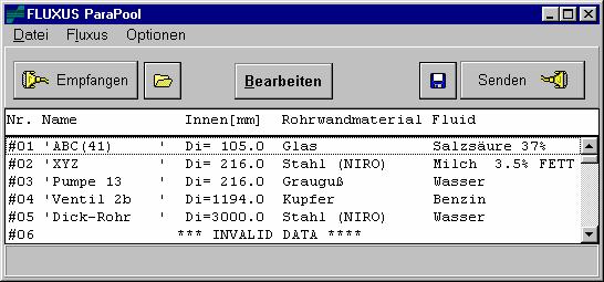 Větev PARAMETRY 4.5.5 PC-program ParaPool.