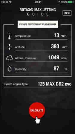 Klikněte na bílé tlačítko v horní části obrazovky s textem USE GPS POSITION FOR WEATHER DATA (Použijte polohu GPS pro získání meteorologických údajů).