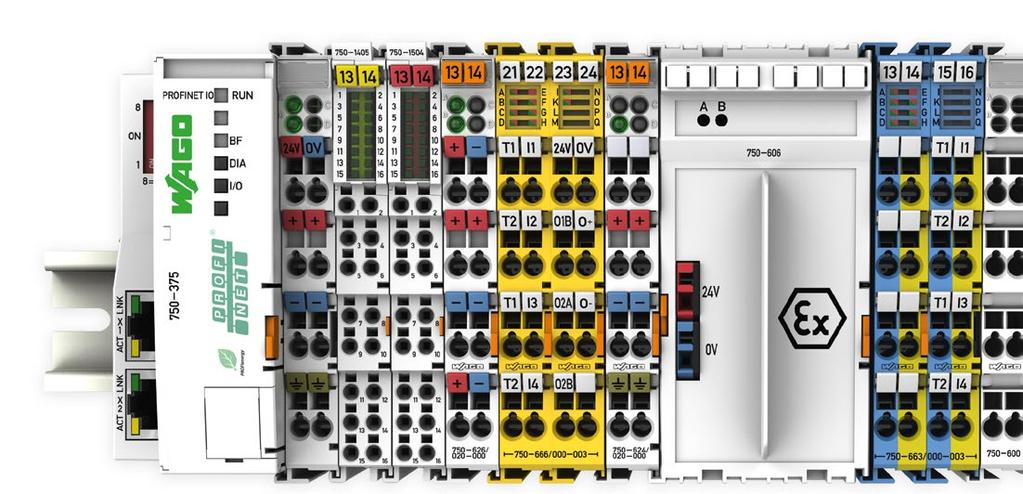 WAGO-I/O-SYSTEM 750 Jednotný systém pro všechny aplikace WAGO-I/O-SYSTEM 750 XTR Od standardu k extrému extrém standardem UNIVERZÁLNÍ, KOMPAKTNÍ, HOSPODÁRNÉ Ideální stanice průmyslové sběrnice