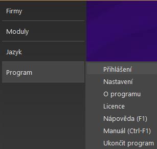 V hlavním menu vyberte volbu