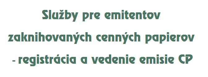 INFORMAČNÝ MATERIÁL V Bratislave, dňa 01.10.2017 Centrálny depozitár cenných papierov SR, a.s. IČO: 31 338 976 Bankové spojenie ul. 29. augusta 1/A, 814 80 Bratislava I DIČ: 2020312833 Tatra banka, a.