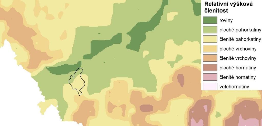 Pokud budeme brát absolutní výškovou členitost geomorfologicky, spadá celý katastr obce do kategorie vysočiny, čili nadmořská výška obce je nad 200 m 