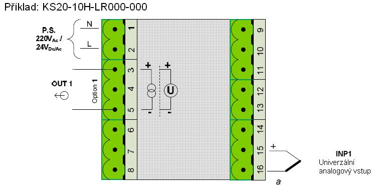 Úroveň konfigurace 4.4.6 KS 20-1 s analogovým výstupem regulované veličiny Konfigurace: ConF/Out.3: O.tyP = 1 0...20 ma = 2 4...20 ma = 3 0...10 V = 4 2...10 V Out.0 = -1999.