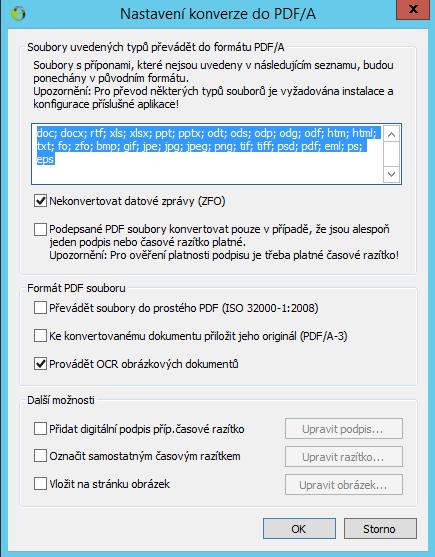Instalace a nastavení aplikací nutných pro konverzi Office dokumentů a dalších souborů je popsán v Příručce administrátora. Nativně jsou převáděny jpg, png, bmp, gif, pdf, txt a html. 3.5.3.1.