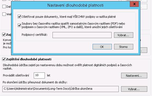 Pokud se objeví dokumenty, které měly poškozený podpis, neplatný podpis či časové razítko, případně se u nich vyskytl jakýkoliv jiný problém, který není v souladu s nastavením a požadavky na