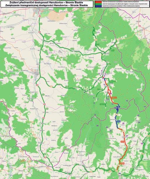 Hraniční přechod Staré Město/Nowa Morawa, jehož dopravní dostupnost se realizací projektu znatelně zvýší, je jediným přechodem pro automobily do 12 t mezi hraničním přechodem Dolní Lipka/Boboszów