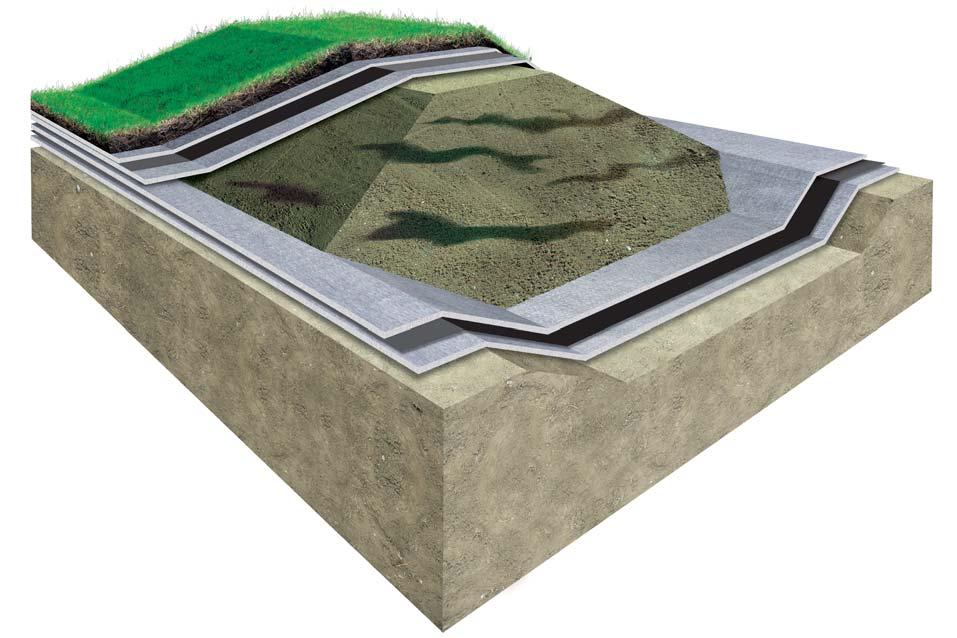 P O Z E M N Í S T pro Ochranu Geotextilie se používají v širokém rozsahu pro ochranu na skládkách odpadů a při výstavbách tunelů, k zajištění soudržnosti těsnicího materiálu (např.