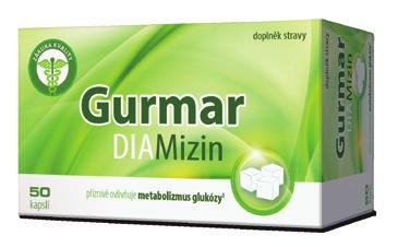 Ľahko otvárateľný uzáver 9,72 8,9-6% GURMAR DIAMizin (50 cps ) Štandardizovaný výťažok účinných látok z rastliny Gymnema Sylvestre, ktorá je v prírodnom lekárstve Orientu tradične používaná