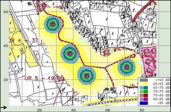 Skácel A., 2006: Ostravice centrum, Oznámení dle pílohy. 4 zák. 100/2001 Sb. str. 126 z 142 Tab.. 4 Hladiny hluku z dopravy, souasný stav, denní doba Výp. bod.