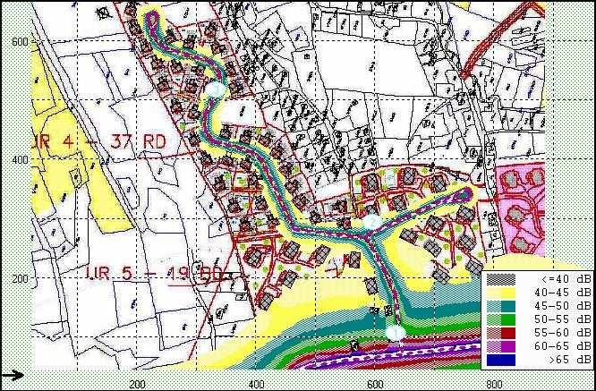 Skácel A., 2006: Ostravice centrum, Oznámení dle pílohy. 4 zák. 100/2001 Sb. str. 130 z 142 6.3. Provoz jednotlivých prvk Obr.. 11 Hluk z provozu Lokalita Development, denní doba Tab.