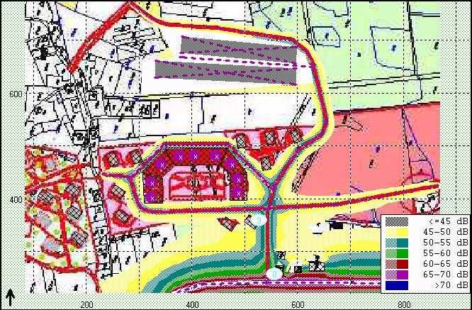 Skácel A., 2006: Ostravice centrum, Oznámení dle pílohy. 4 zák. 100/2001 Sb. str. 131 z 142 Obr.. 12 Hluk z provozu Lokalita Centrum, denní doba Tab.