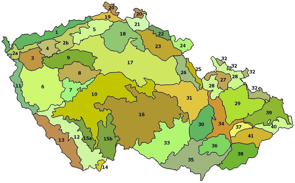 Základy a struktura LTKS Přírodní lesní oblasti PLO Zlatník, 1959; Plíva a Žlábek 1986) Víceméně administrativní jednotky