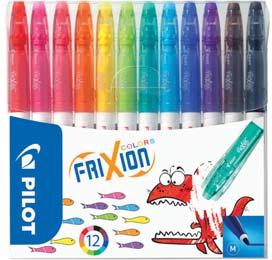 65,20 Popisovače Frixion Colours jedinečné gumovací fixy s vláknovým hrotem a termo senzitivním inkoustem, které lze stejně jako další produkty z řady FriXion vygumovat a přepsat, speciální inkoust