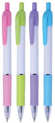 CONCORDE Linda plastové kuličkové pero v pastelových barvách, gumový úchop, stiskací mechanismus, náhradní náplň A3 228927 barevný
