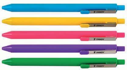 úchopem, náplň F 411 needle 228940 barevný mix 12,20 Kuličkové pero Gently plastové kuličkové pero s pogumovaným povrchem, velmi příjemné držení, stiskací mechanismus, vyměnitelná náplň typ F-411,