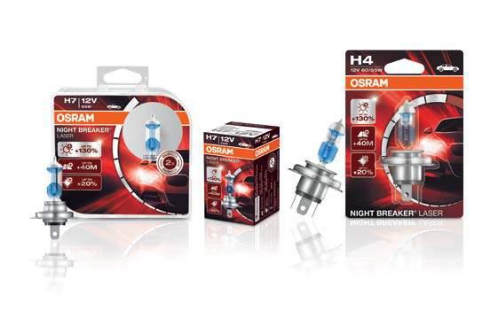 VÝKON NIGHT BREAKER LASER Sortiment OSRAM NIGHT BREAKER LASER haogeny auta Označení Číso Obr.č. 64193NBL H4 4052899437845 12 60/55 P43t 1 100 14 str.