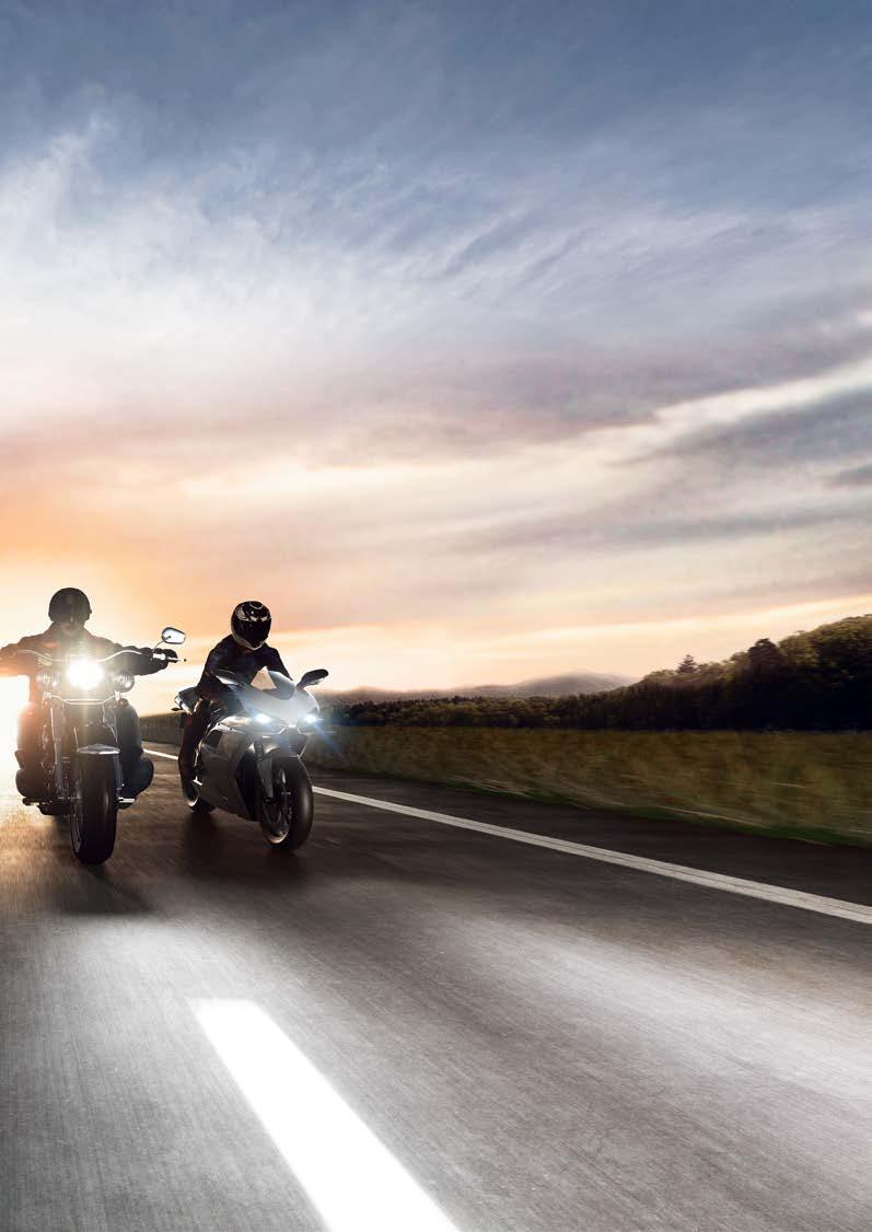 OSRAM Haogenové světené zdroje pro motocyky Haogenové světené zdroje pro motocyky a skútry bezpečnost především Motocyky, mopedy nebo skútry ze v siničním provozu často přehédnout, a to zejména v