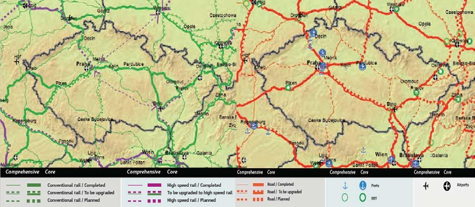 infrastruktury, která umožní vzájemnou kompatibilitu dopravních modů (např. využívání lodních kontejnerů, které lze co nejsnadněji přeložit na vlakovou soupravu či na nákladní automobil apod.).