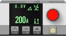 symbolů na grafickém displeji (ControlPro) Vedení v menu pro detailní řízení postupu svařování Vysokofrekvenční zapalování Funkce Puls až 5 khz Paměť pro 10 svařovacích úloh Na ampér přesný