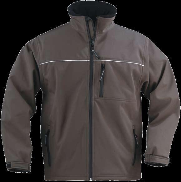 rukávy s elastickou manžetou na suchý zip, reflexní proužek men`s softshell jacket, outshell softshell 94% polyester/6% Spandex, waterproof and breathable