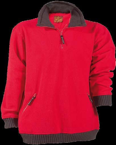380 g/m², úprava anti-pilling, pružné lemy, žebrovaný vzor fleece sweatshirt, outshell 100%