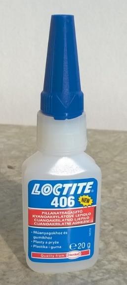 3.5.3 Loctite 406 [14] LOCTITE 406 je přednostně určen pro plasty a elastomery tam, kde je požadována velmi krátká doba fixace. V tabulce č. 10 se nachází základní popis výrobku.