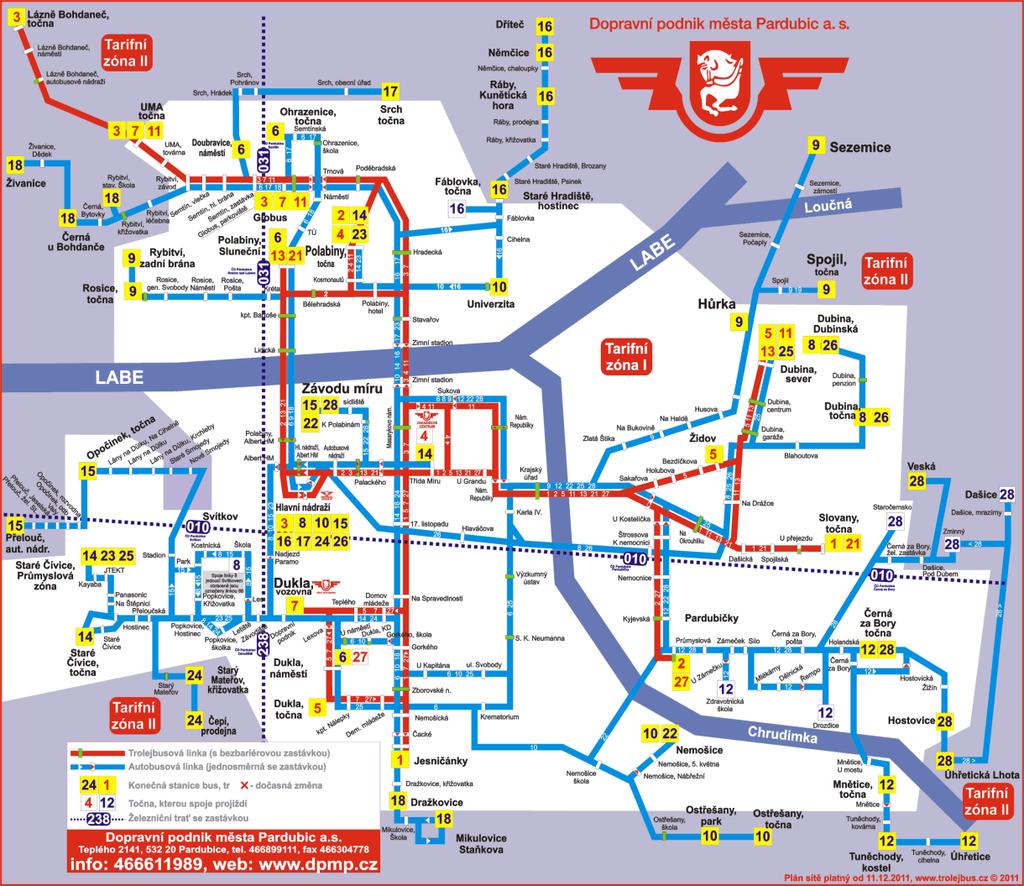 Příloha č. 4 Mapa trolejbusových a autobusových linek Pozn.