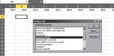 Výpočty v MS EXCEL Výběrový průměr - Výběrový medián - Výběrový modus - PRŮMĚR(číslo1; číslo2; ) MEDIAN(číslo1;