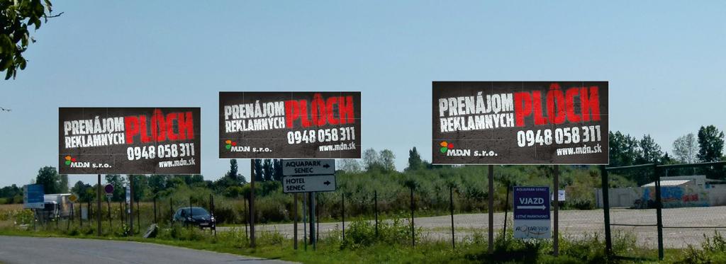 Plochy 15A, 15B, 15C SC07 15a SC08 15B SC09 15C Obojstranné reklamné billboardy na letnom