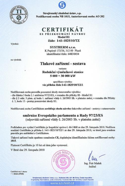 5.3 Certifikace výrobku