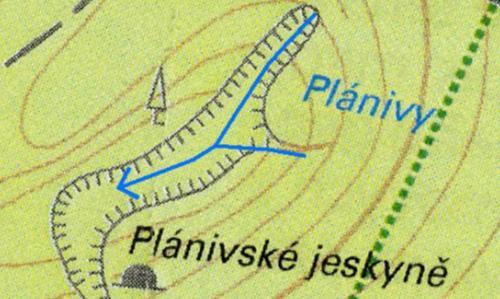 Kapitola 4: Návrhy pro ZABAGED c) obr. 126: Kartografické reprezentace ponorů a) ponory podle INSPIRE, b) návrh mapového znaku podle L. Štysové, c) aplikace znaku v ZM 10 podle L.