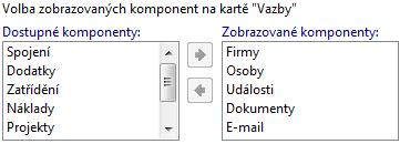 Nastavení tabulek na kartu projektu Nastavení Nastavení uživatele Projekty Karty.