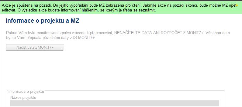 Informace o projektu a MZ (I.