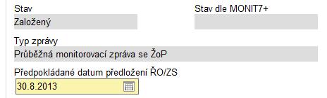 tlačítko Načíst rozpočet projektu z MONIT7+. Jeho zmáčknutím se automaticky načte na záložce Rozpočet projektu aktuální podoba rozpočtu.