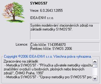 PROHLÁŠENÍ ROZPTYLOVÁ STUDIE BYLA VYPOČTENA PROGRAMEM SYMOS 97, VERZE 6.0.2643.