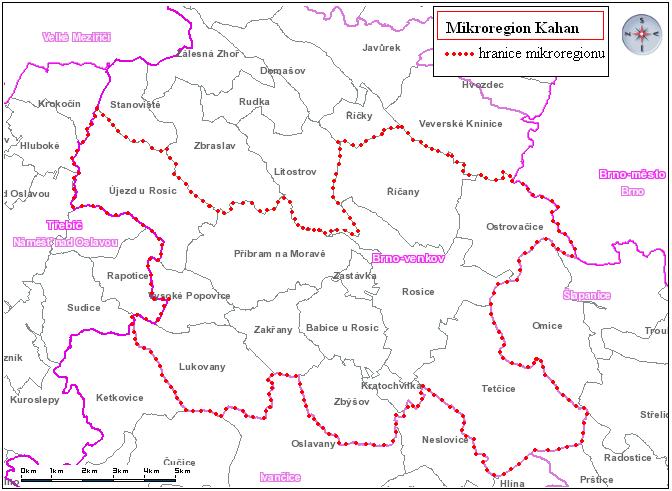 Příloha 1 Mapa vymezení mikroregionu Kahan (www. mapy.crr.