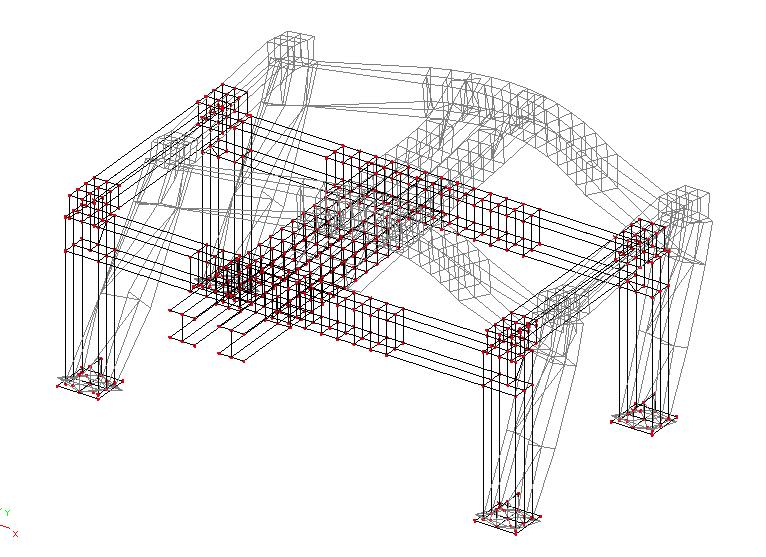 5.2 Numerický model Nalezení nejvhodnějšího modelu konstrukce prostorového rámu, který by vhodně vystihoval dynamické vlastnosti konstrukce, bylo jedním z úkolů.