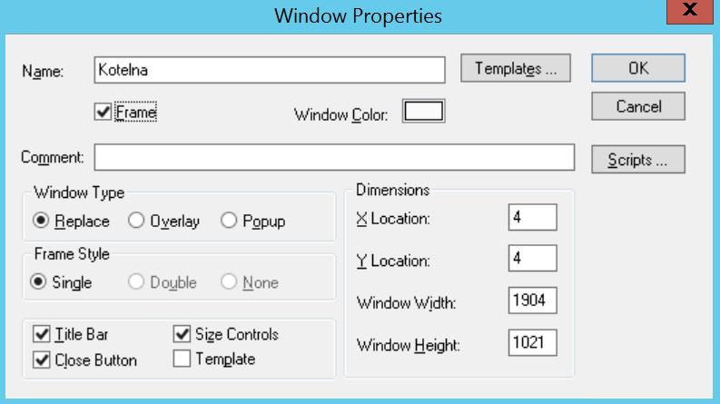 Strana 3 Nová vlastnost okna InTouch okno s vlastností Rámec Mezi vlastnostmi okna InTouch přibyla jedna nová Rámec (Frame). Tuto vlastnost je možno nastavit pouze při vytvoření nového okna.