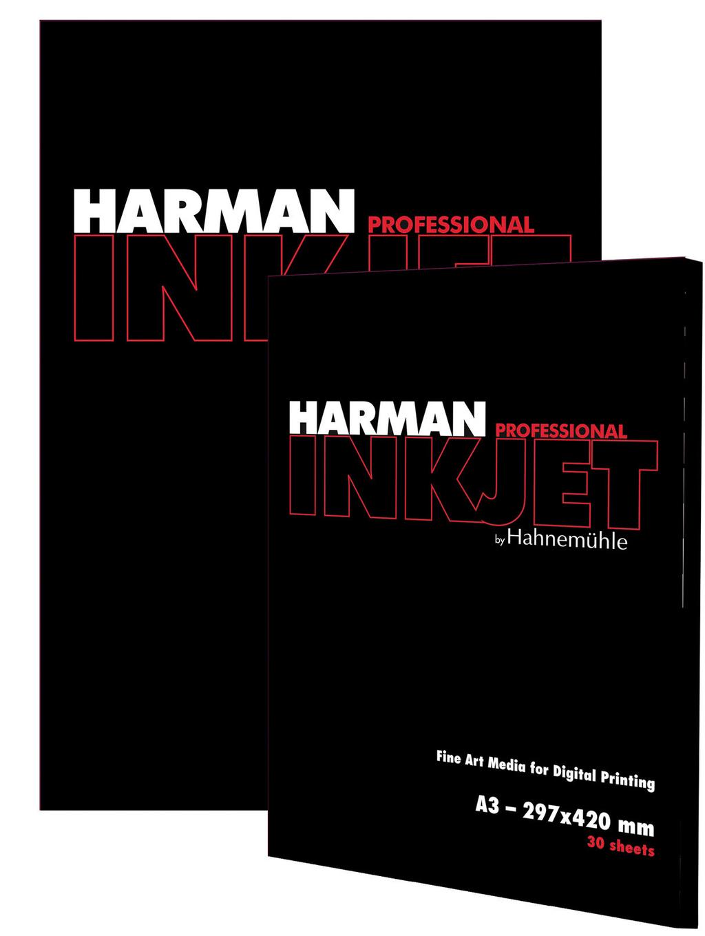 Společné znaky fine art inkjet médií HARMAN by Hahnemühle: široký tonální rozsah a hluboká čerň voděodolnost