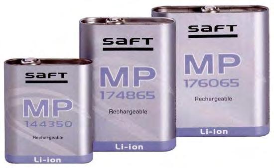 Li-Ion akumulátory Saft MP prizmatické akumulátory jsou založeny na lithium-iontové technologii.