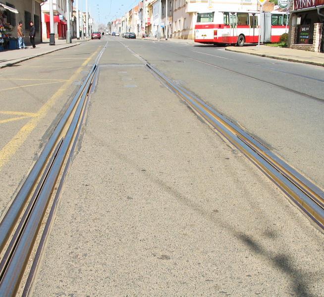 kolejová rozvětvení výhybka Rozřazovací výměna rozřazení tramvajových vlaků v předstihu před