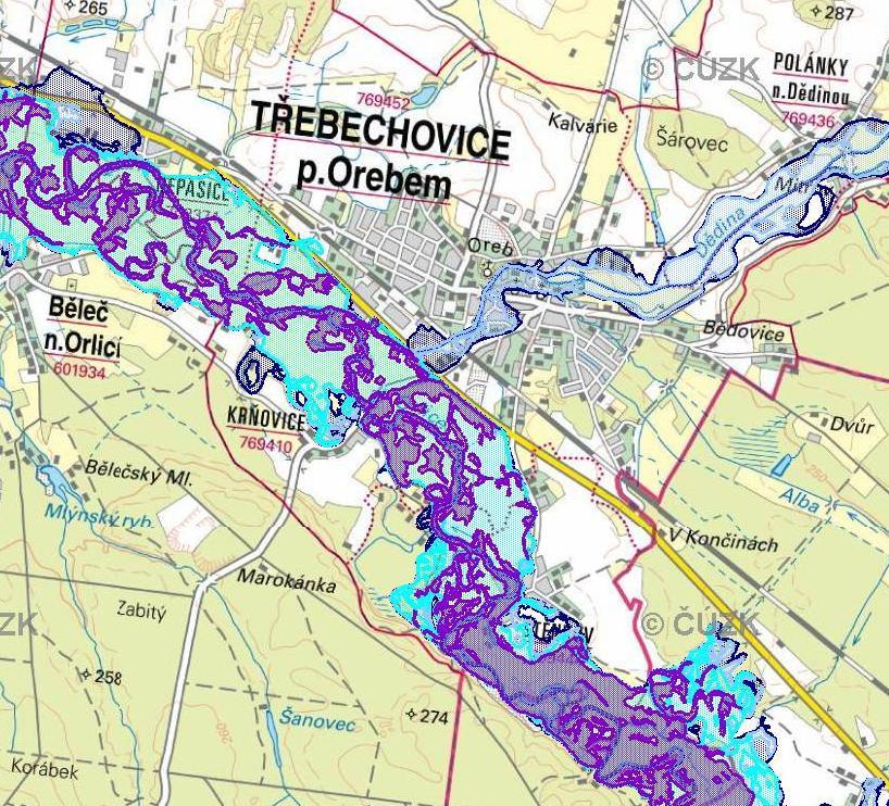 Záplavové území Dědina ID záplavového území (ZÚ): CZ052_14 Počátek úseku ZÚ na VT: 0 Konec úseku ZÚ na VT: 6,4 Vodoprávní úřad, který stanovil ZÚ: OkÚ