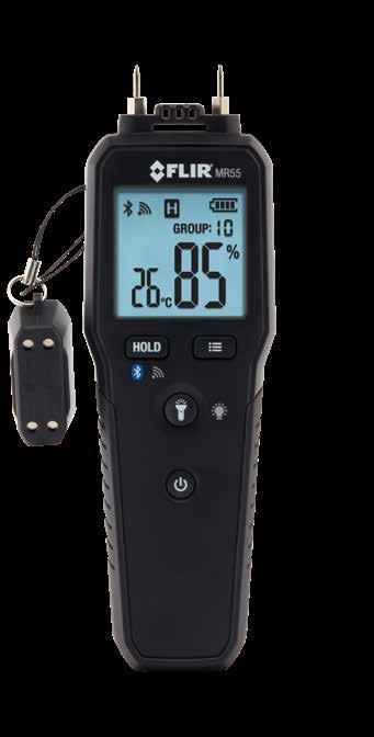 MR55 MR59 Uživatelsky vyměnitelné elektrodové hroty Silné pracovní světlo LED HROTOVÝ VLHKOMĚR S BLUETOOTH Optimalizace pracovního postupu pomocí bezdrátového
