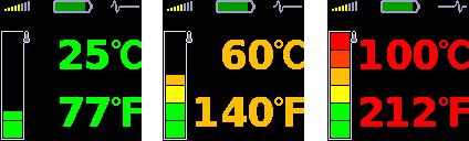 Teplota Teplotu na povrchu stroje změříte namířením čidla bezkontaktního teploměru na požadované místo. Teplota je zobrazována ve stupních Celsia a Fahrenheita.
