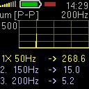 Spektrum 1000Hz nebo 2500Hz V nastavení (setup) jsou dostupné dva rozsahy spektra. Zvolte rozsah 1000Hz nebo 2500Hz.