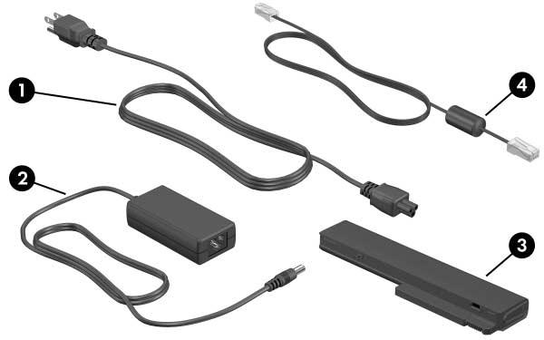 Funkce notebooku Další hardwarové komponenty Součást Popis 1 Napájecí kabel* Je určen k připojení adaptéru střídavého proudu do zásuvky střídavého proudu.
