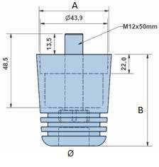 644 lack polypropylene(pp) supplement for adjustable feet PN.644 / matice / nut PN.