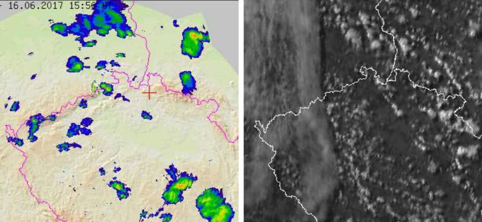 Výpis ze zpráv SYNOP z meteorologické stanice Liberec (LLB) ze dne 10. června 2017.