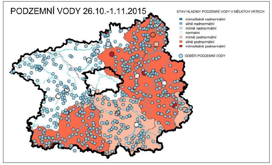 nejohroženější zdroje podzemních vod v okresech: